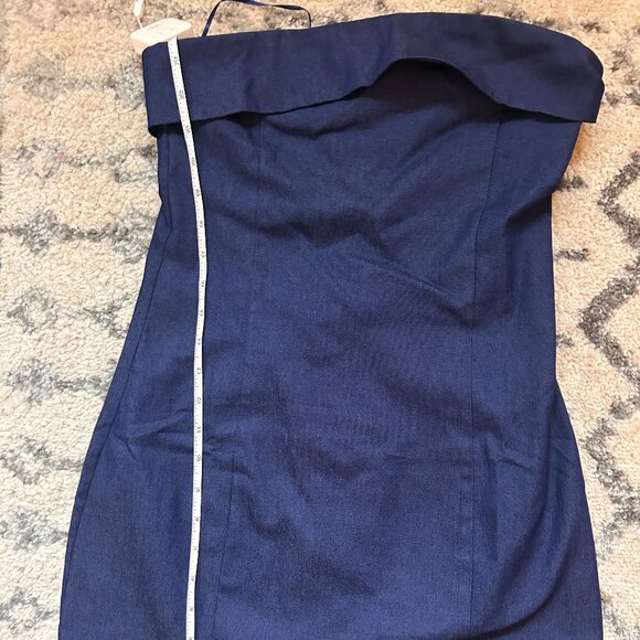 Tell Me More Space Blue Strapless Mini Dress Size M - Picture 3 of 8